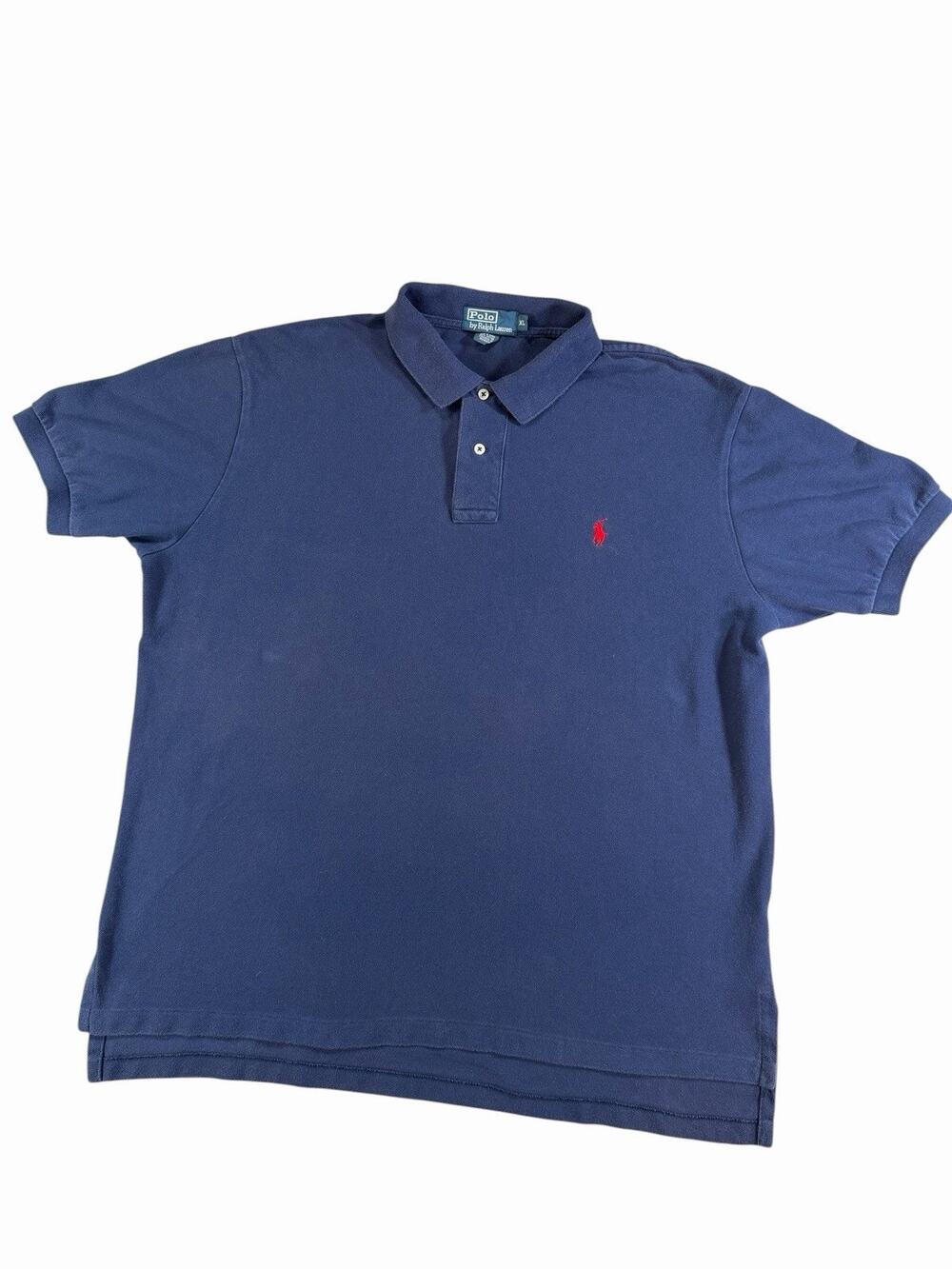 Polo Ralph Lauren Custom Fit Polo Shirt Mens XL Navy Blue Red Pony Cotton